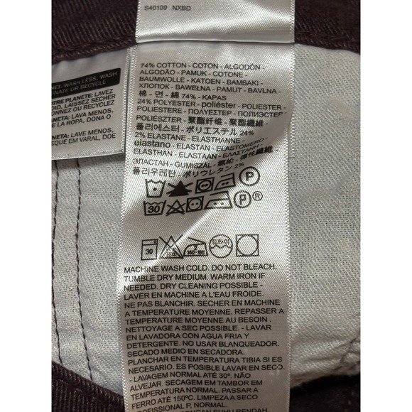 Levis 511 Slim Fit Jeans Mens 32x30 Burgundy Maroon Stretch Denim Pants - Picture 8 of 10